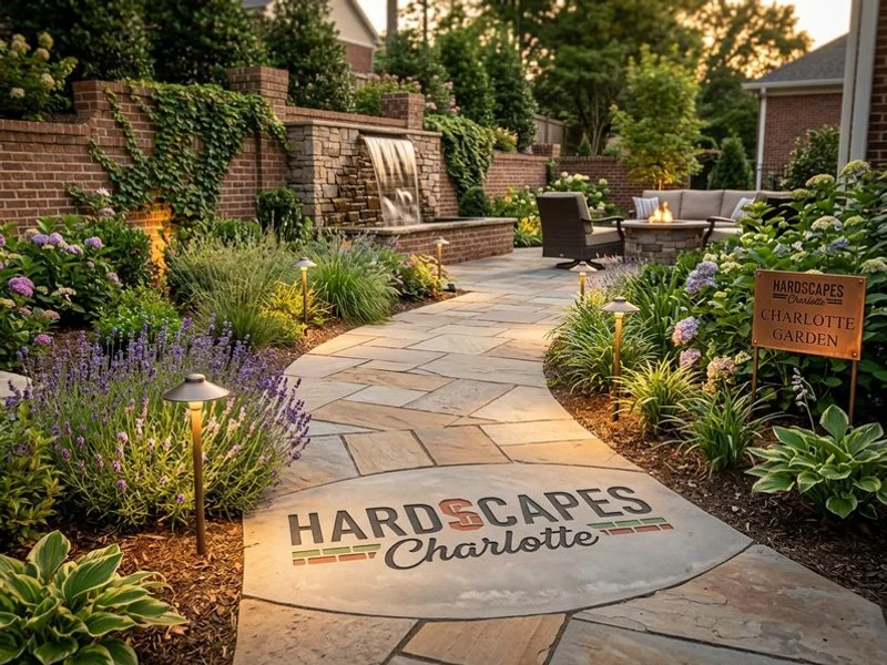 Warm path lighting along Charlotte patio and walkway